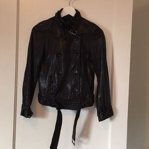 Madewell crop leather motor jacket